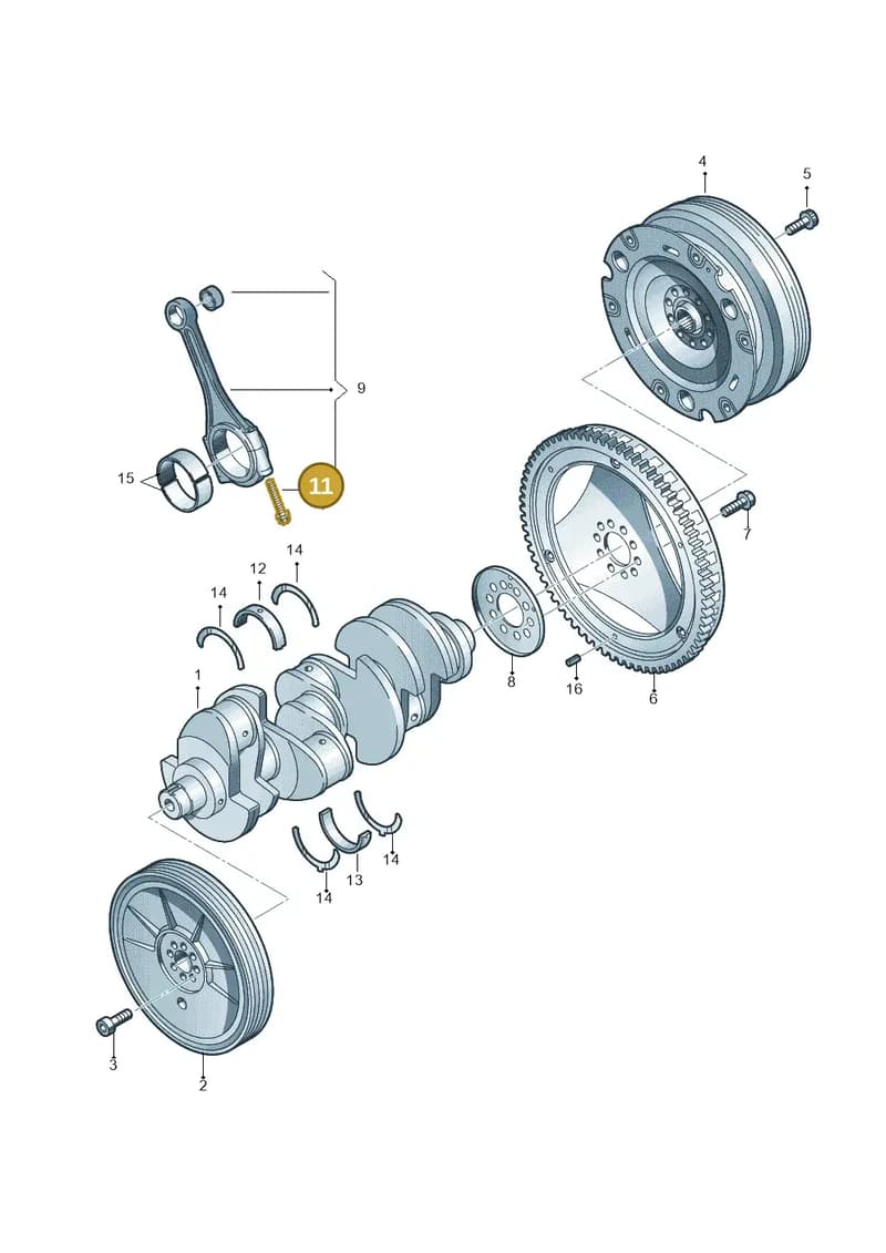 WHT004562 — Audi RS4 Av. qu. 4.2 (2012-2015) diagram 695105000, position 11