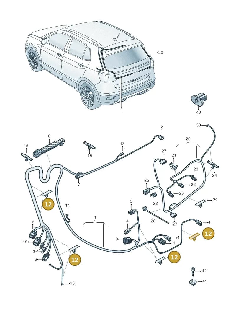 WHT004663 — Volkswagen T-Cross (2018-2025) diagram 587972050, position 12
