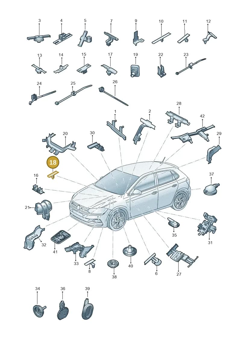 WHT004663 — Volkswagen Polo (2017-2025) diagram 837971830, position 18