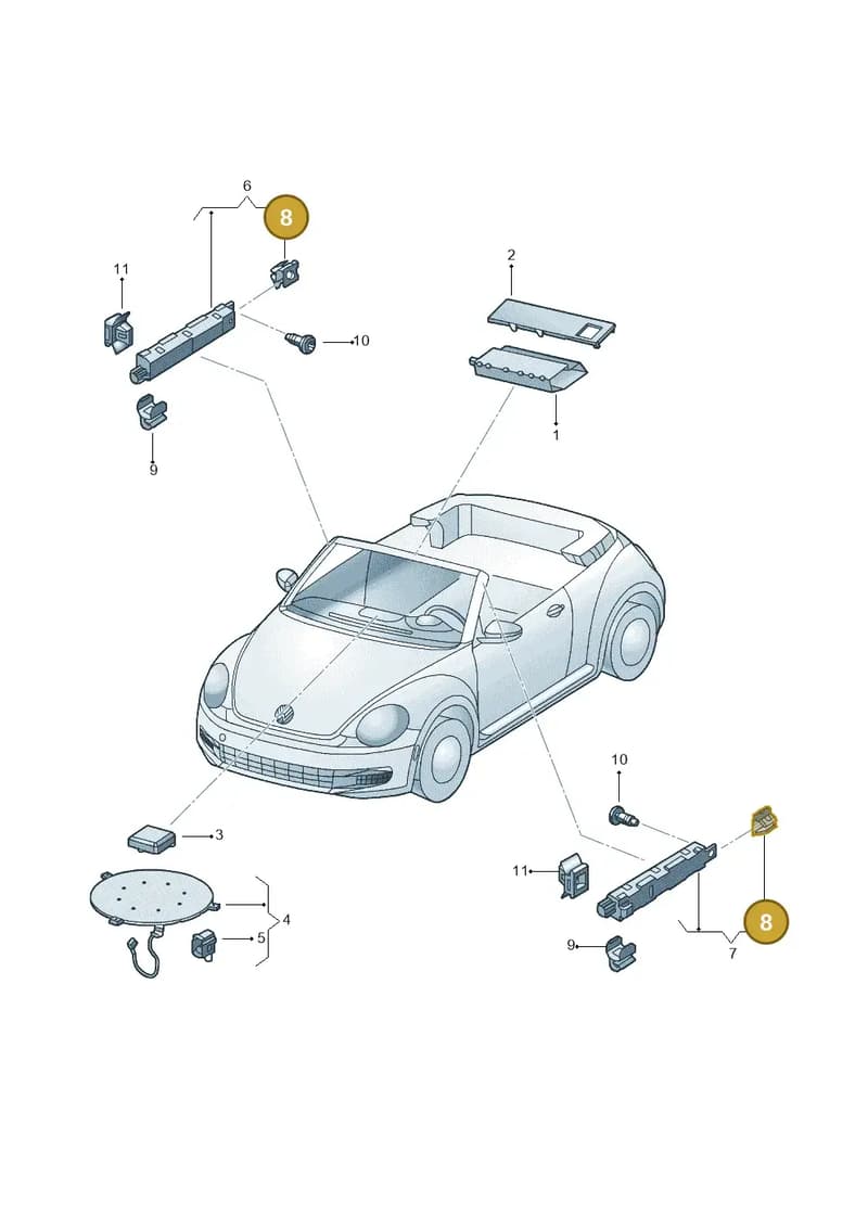 WHT004693 — Volkswagen New beetle cabriolet (2011-2016) diagram 716035100, position 8