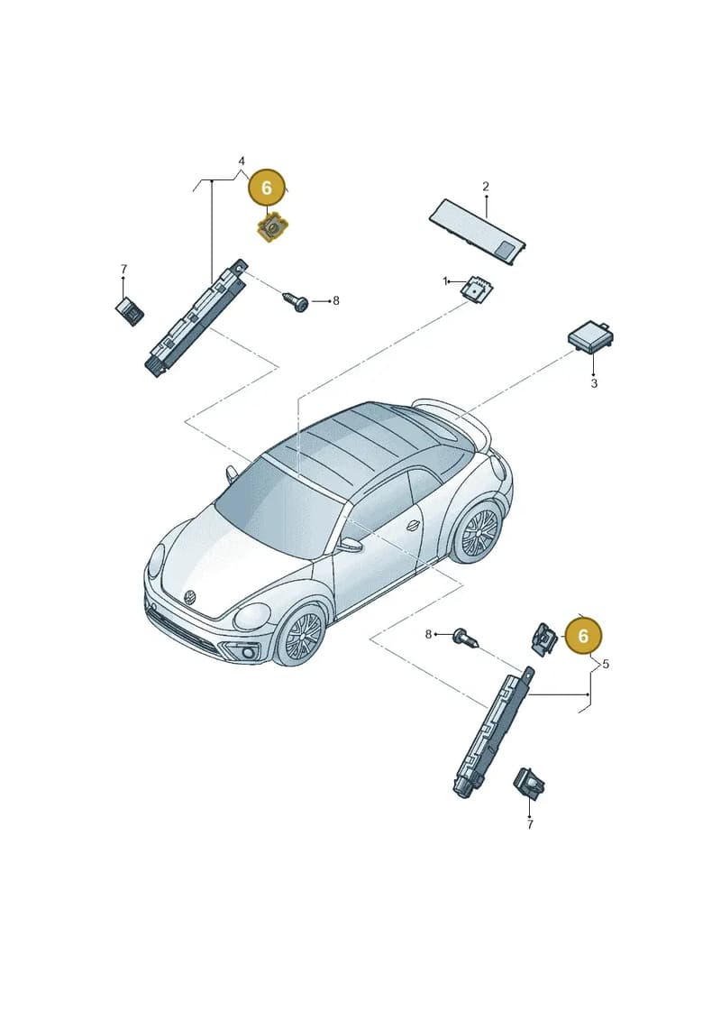 WHT004693 — Volkswagen Beetle Cabriolet (2016-2019) diagram 802035100, position 6