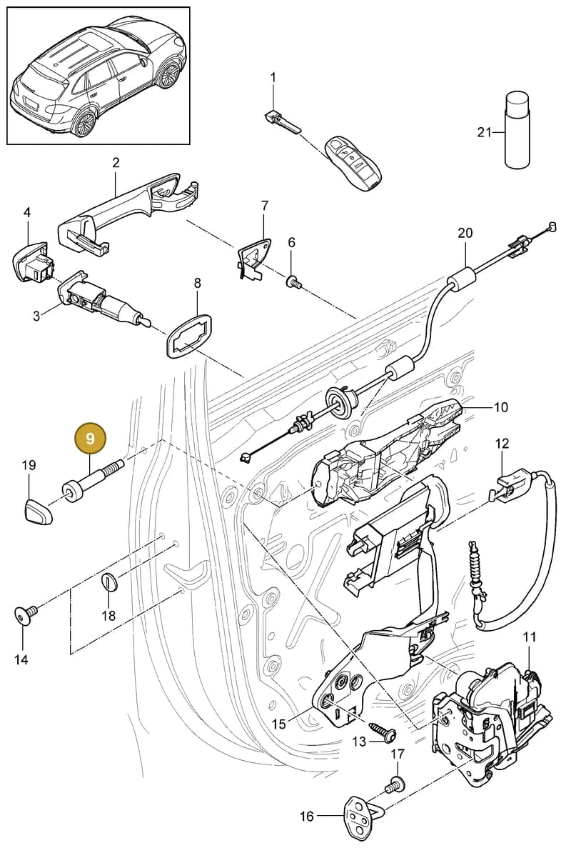 WHT004714 — Porsche Cayenne (2010-2018) diagram p37804010, position 9