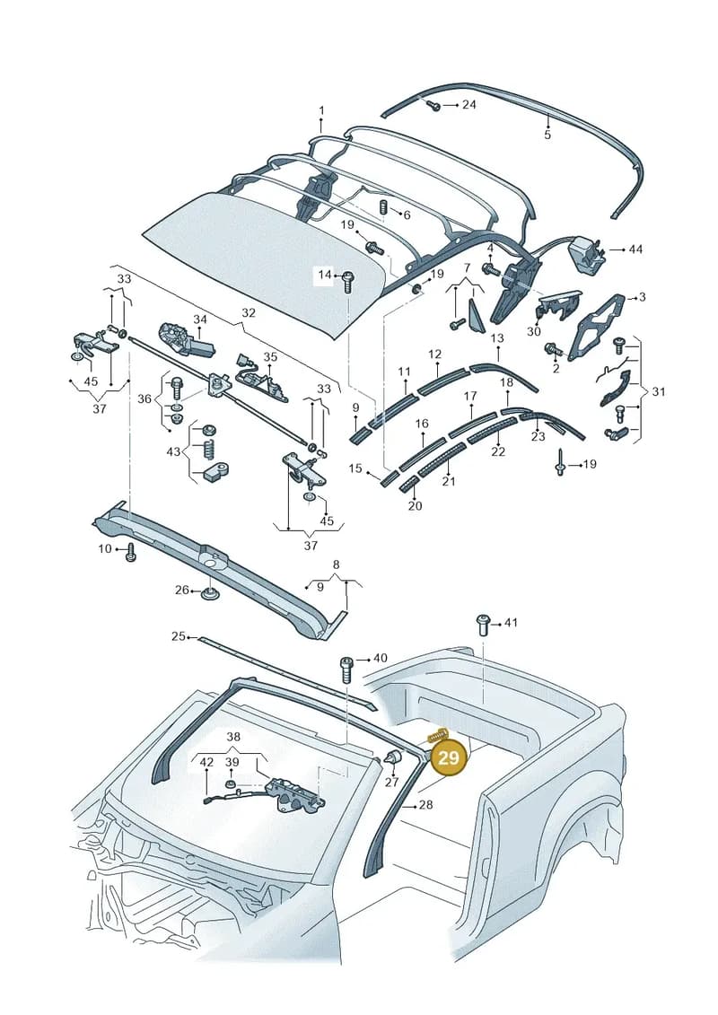 WHT004725 — Volkswagen T-Roc Cabriolet (2019-2025) diagram 718871100, position 29