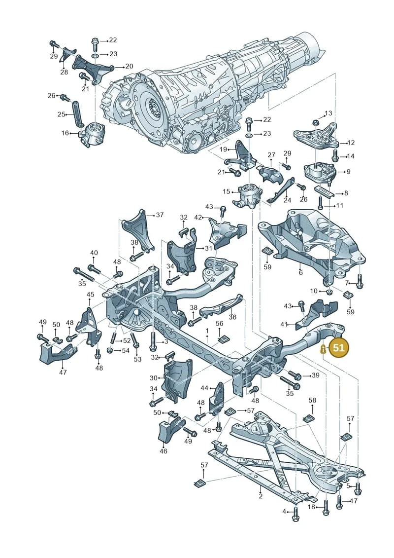 WHT004734 — Audi A8 (2013-2018) diagram 696399750, position 51