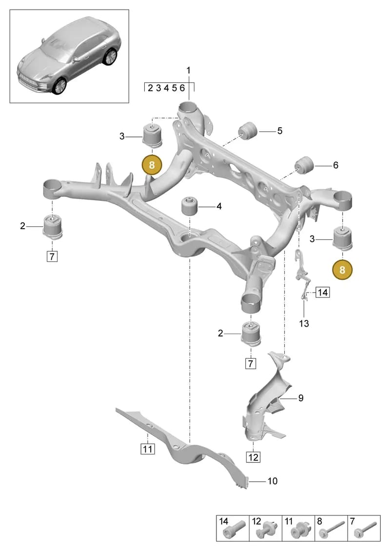WHT004756 — Porsche Macan (2018-2022) diagram p52501000, position 8