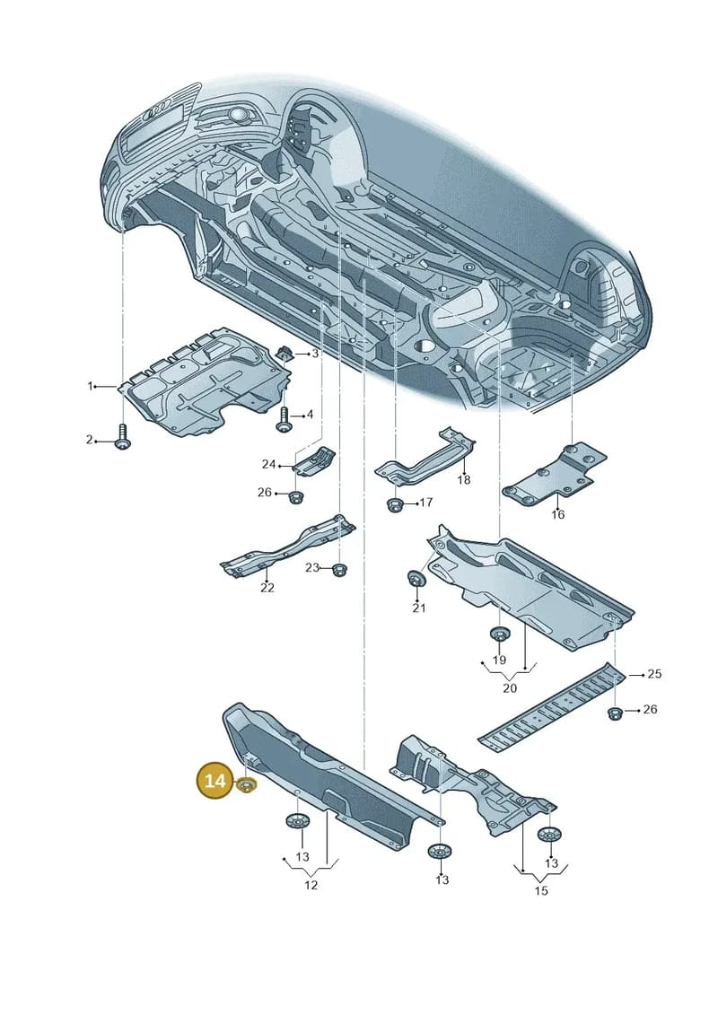WHT004795 — Audi A1 Sportback (2010-2015) diagram 708825100, position 14