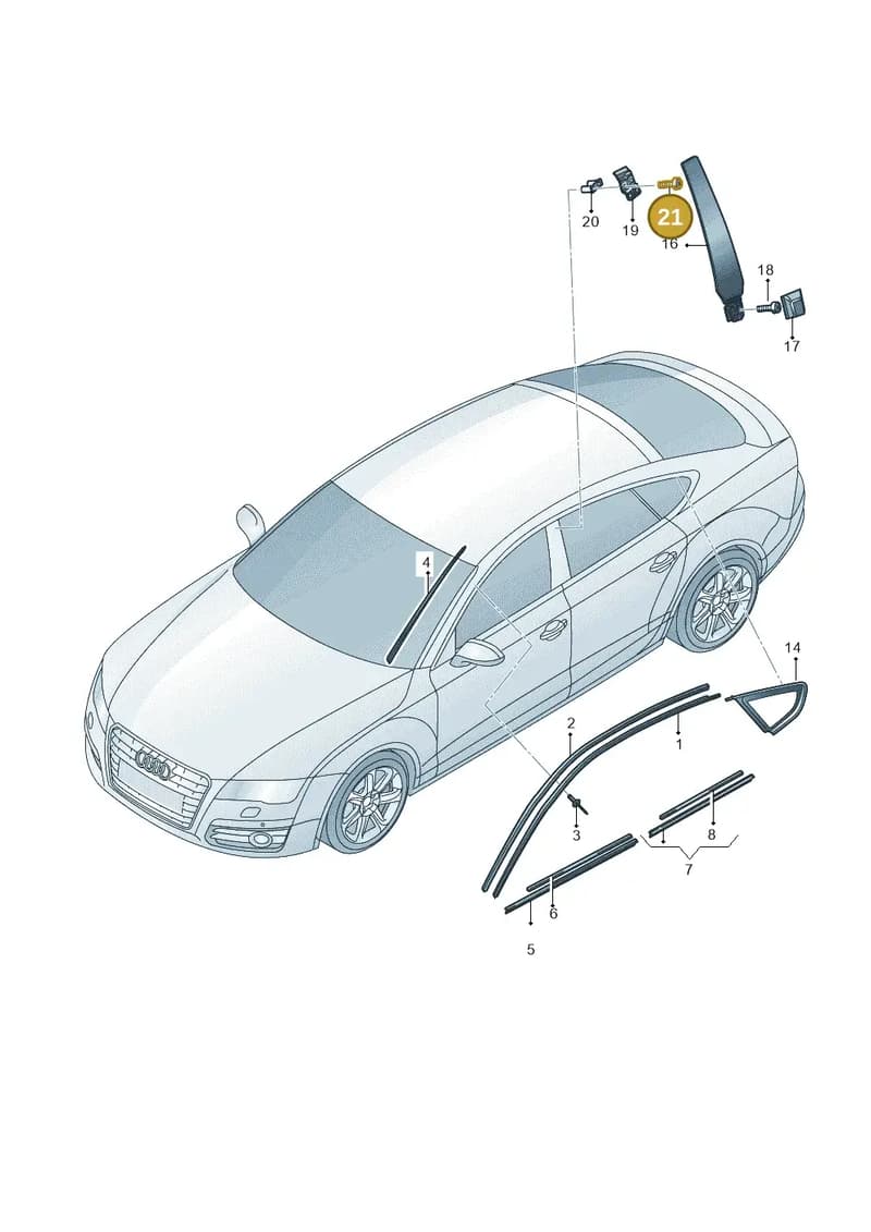 WHT004828 — Audi A7 Sportback (2014-2018) diagram 765853100, position 21