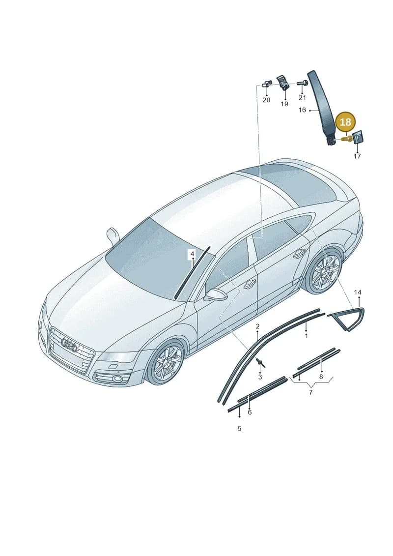 WHT004848 — Audi A7 Sportback (2014-2018) diagram 765853100, position 18
