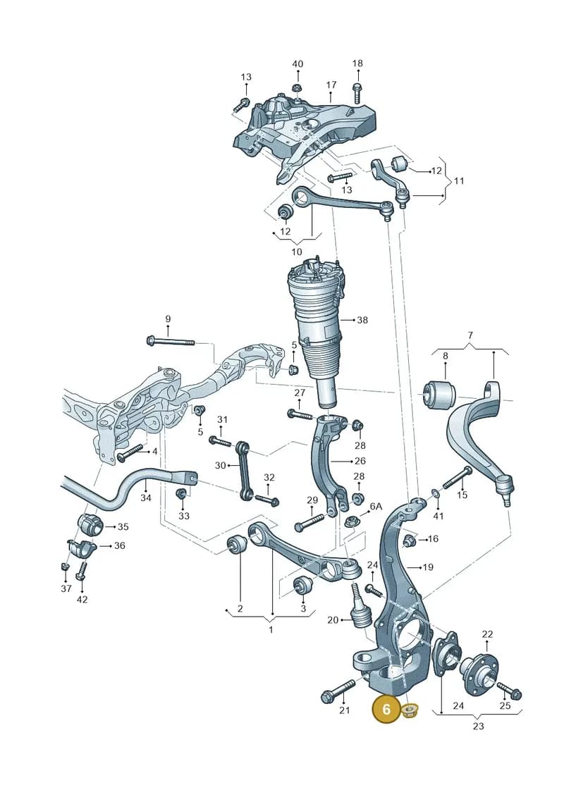 WHT004898 — Audi A8L qu. 3.0 TDI (2009-2014) diagram 696407010, position 6+6A