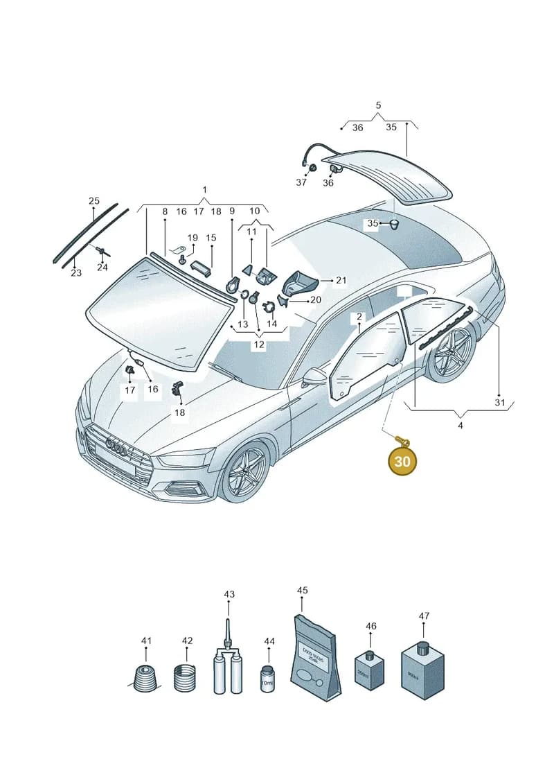 WHT004905 — Audi A5 Sportback (2016-2025) diagram 897845010, position 30