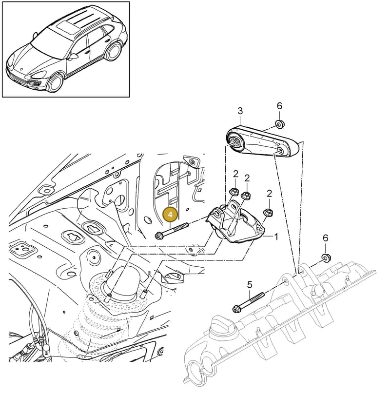WHT005204 — Porsche Cayenne (2010-2018) diagram p37109000, position 4