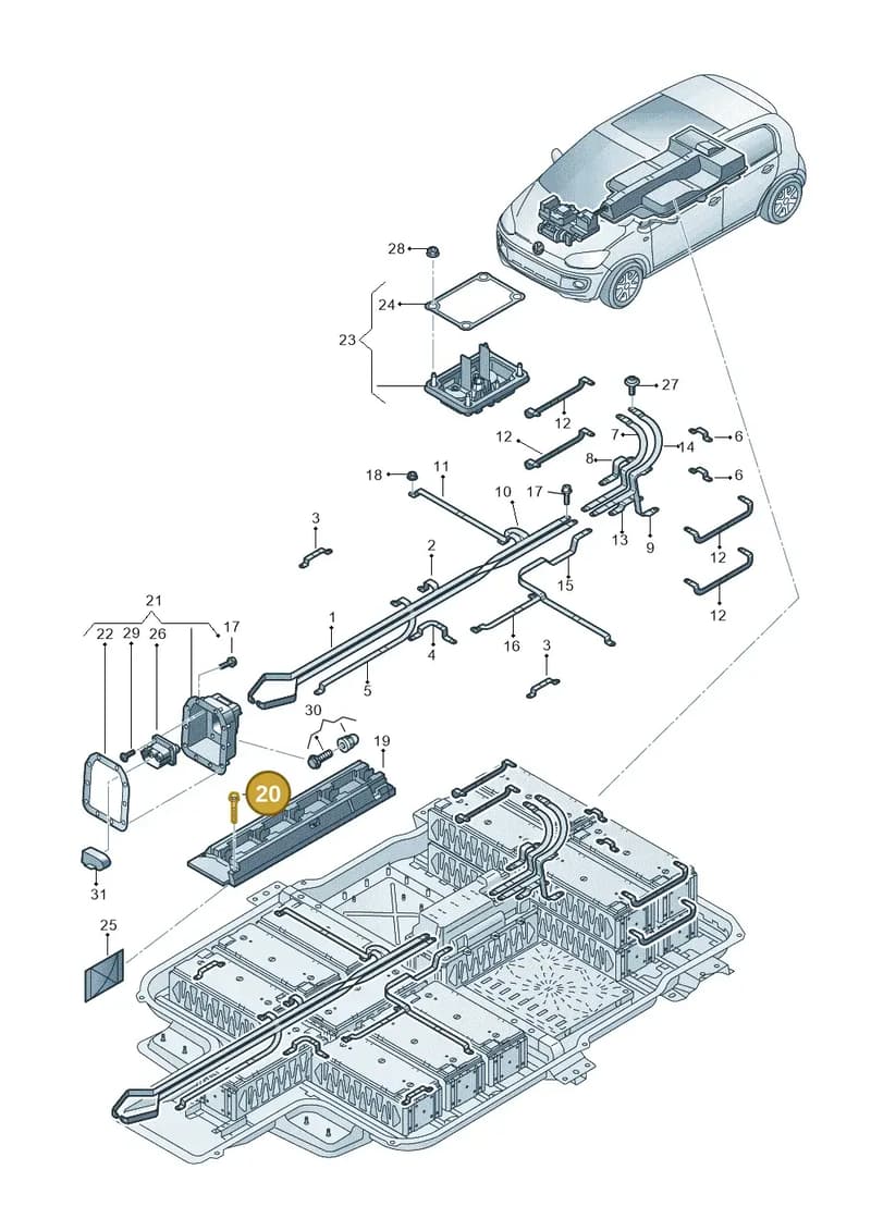 WHT005228 — Volkswagen E-up! (2013-2016) diagram 772915700, position 20