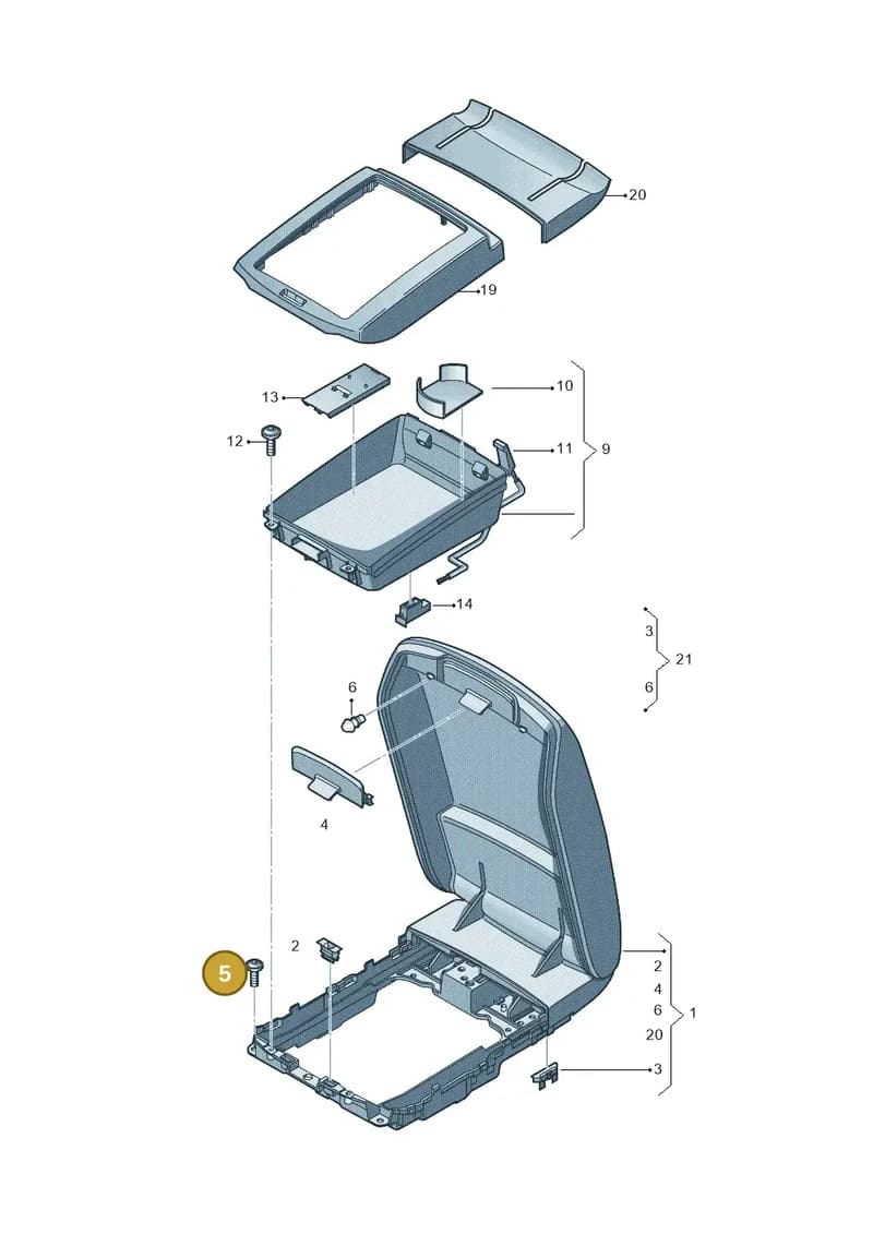 WHT005337 — Audi A8L qu. 3.0 TDI (2009-2014) diagram 696863600, position 5