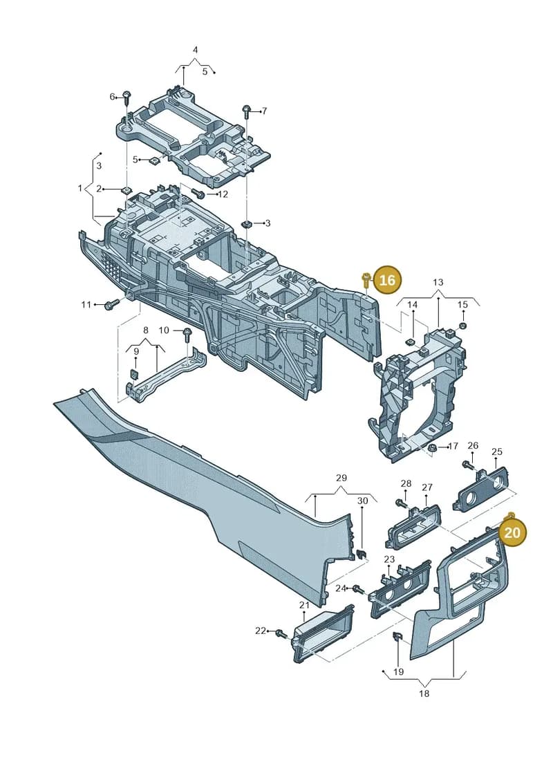 WHT005338 — Audi RS Q8 (2019-2025) diagram 429863050, position 16+20