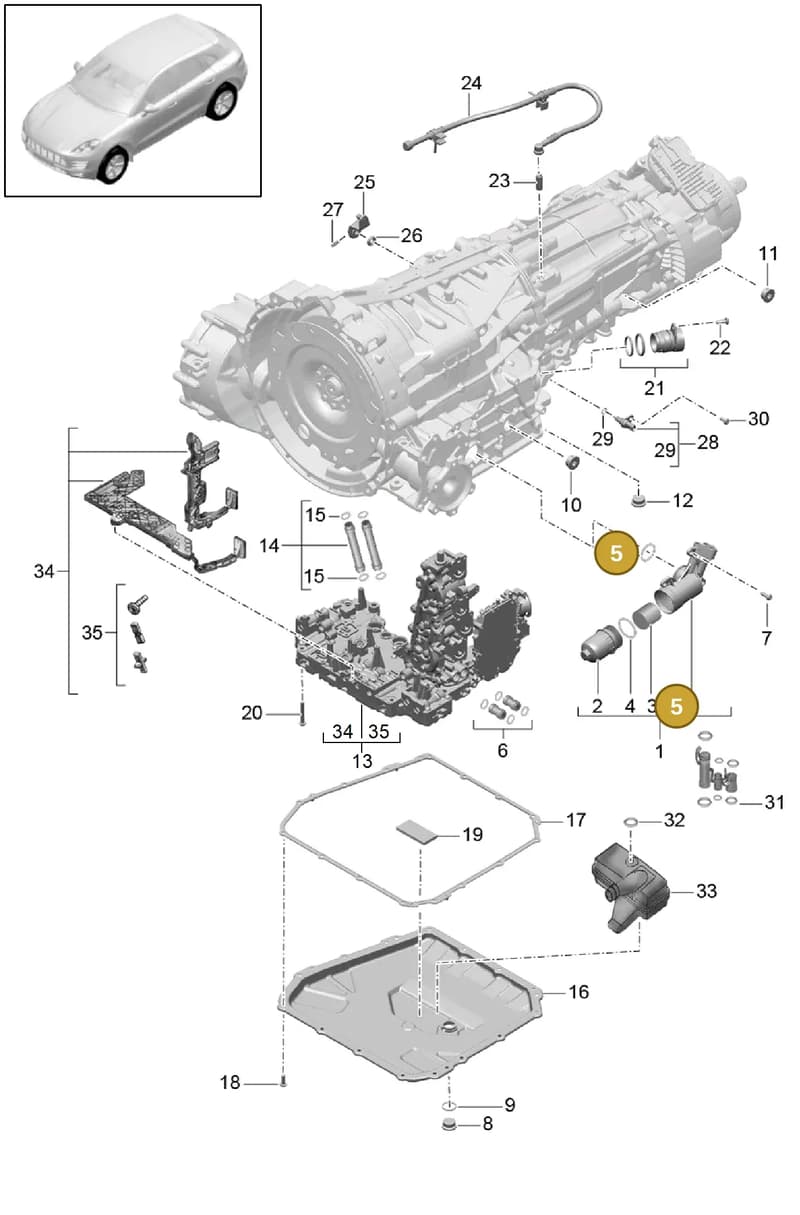 WHT005379 — Porsche Macan (2013-2018) diagram p44320010, position 5