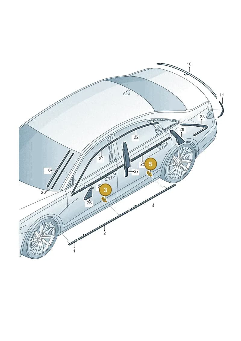 WHT005395 — Audi A8 (2017-2025) diagram 838853200, position 3+5