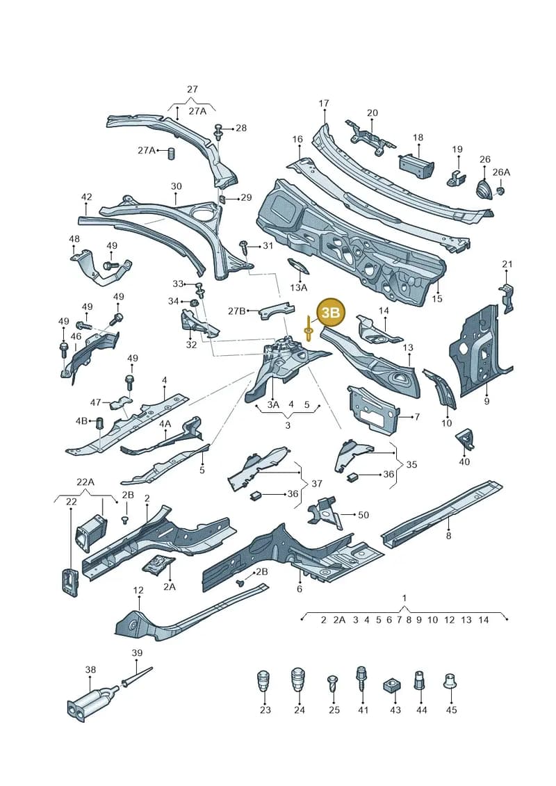 WHT005413A — Audi A7 Sportback (2014-2018) diagram 711803000, position 3B