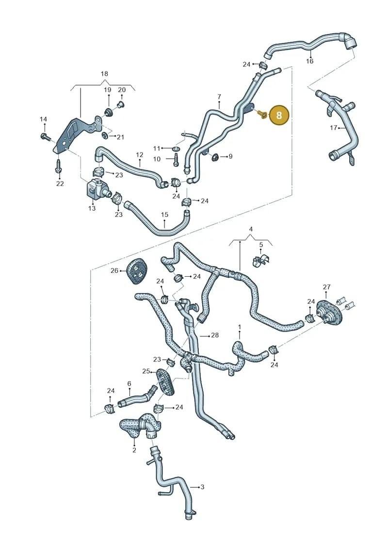 WHT005456 — Audi A8 (2013-2018) diagram 771819700, position 8