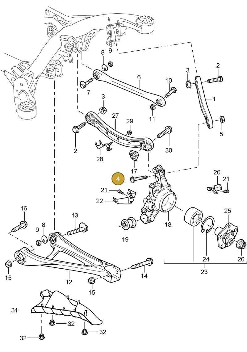 WHT005459 — Porsche Cayenne (2002-2006) diagram p24501000, position 4