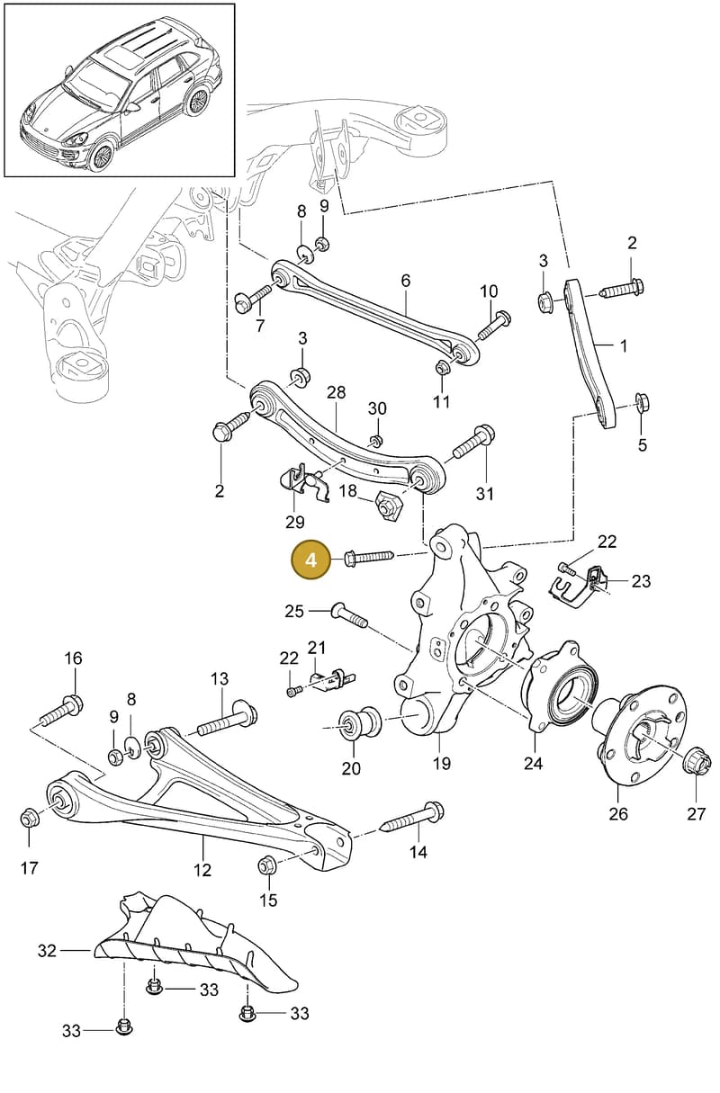 WHT005459 — Porsche Cayenne (2010-2018) diagram p37501020, position 4