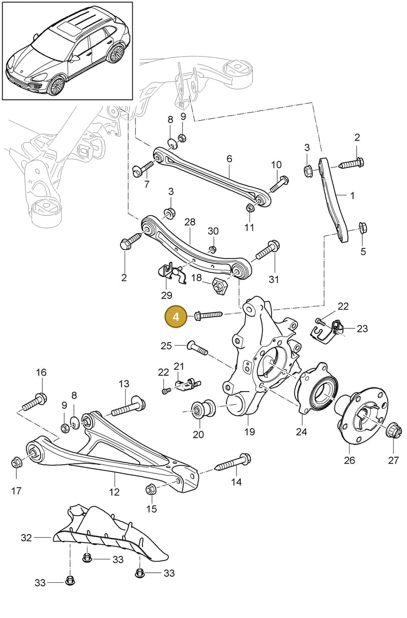 WHT005459 — Porsche Cayenne (2010-2018) diagram p37501000, position 4