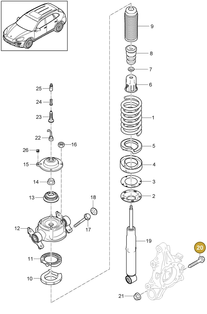 WHT005461 — Porsche Cayenne (2010-2018) diagram p37502000, position 20