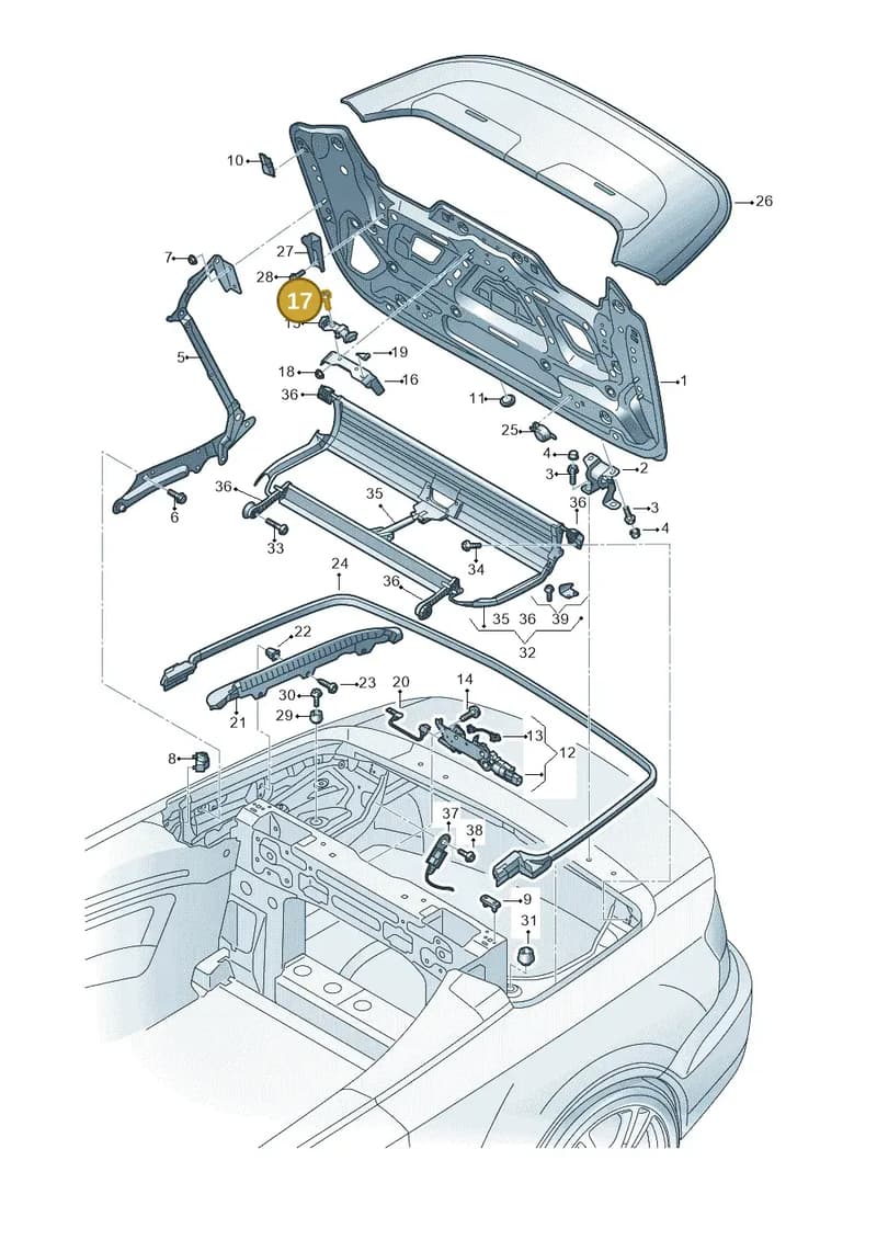 WHT005492 — Audi A3 Cabriolet (2016-2020) diagram 778825500, position 17
