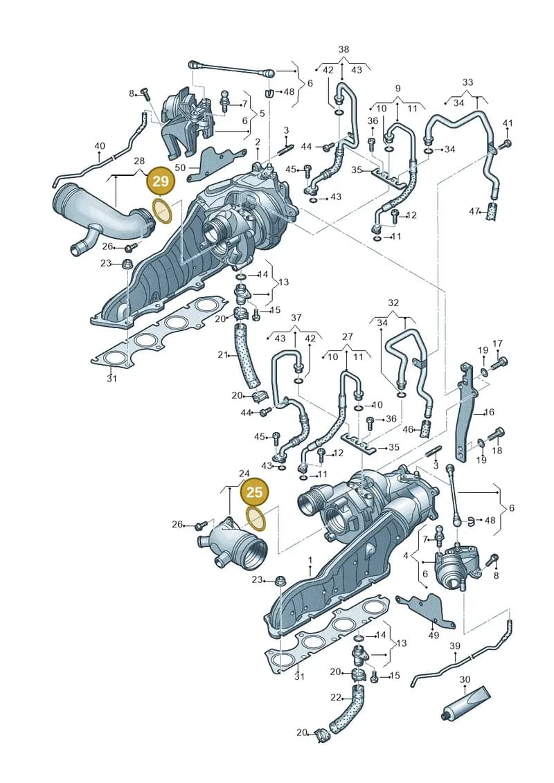 WHT005529 — Audi A7 Sportback (2014-2018) diagram 696145250, position 25+29