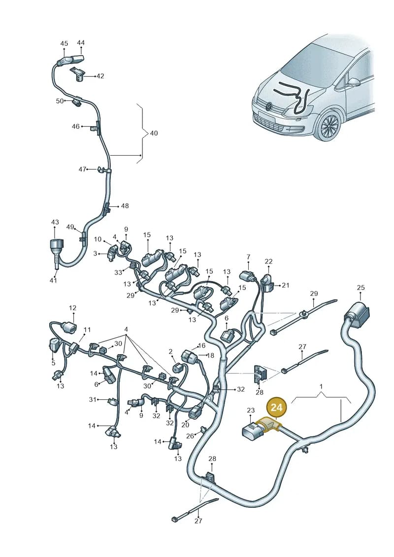WHT005646 — Volkswagen Sharan (2015-2022) diagram 863971040, position 24