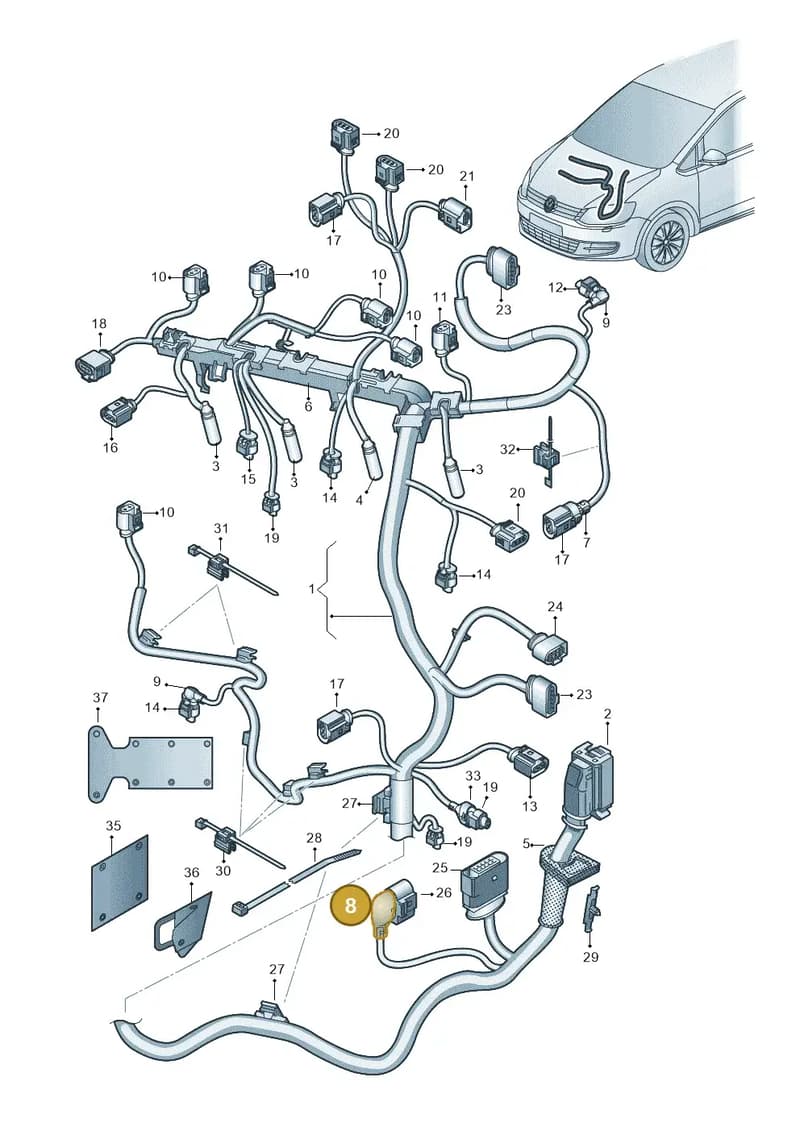 WHT005646 — Volkswagen Sharan (2015-2022) diagram 863971080, position 8