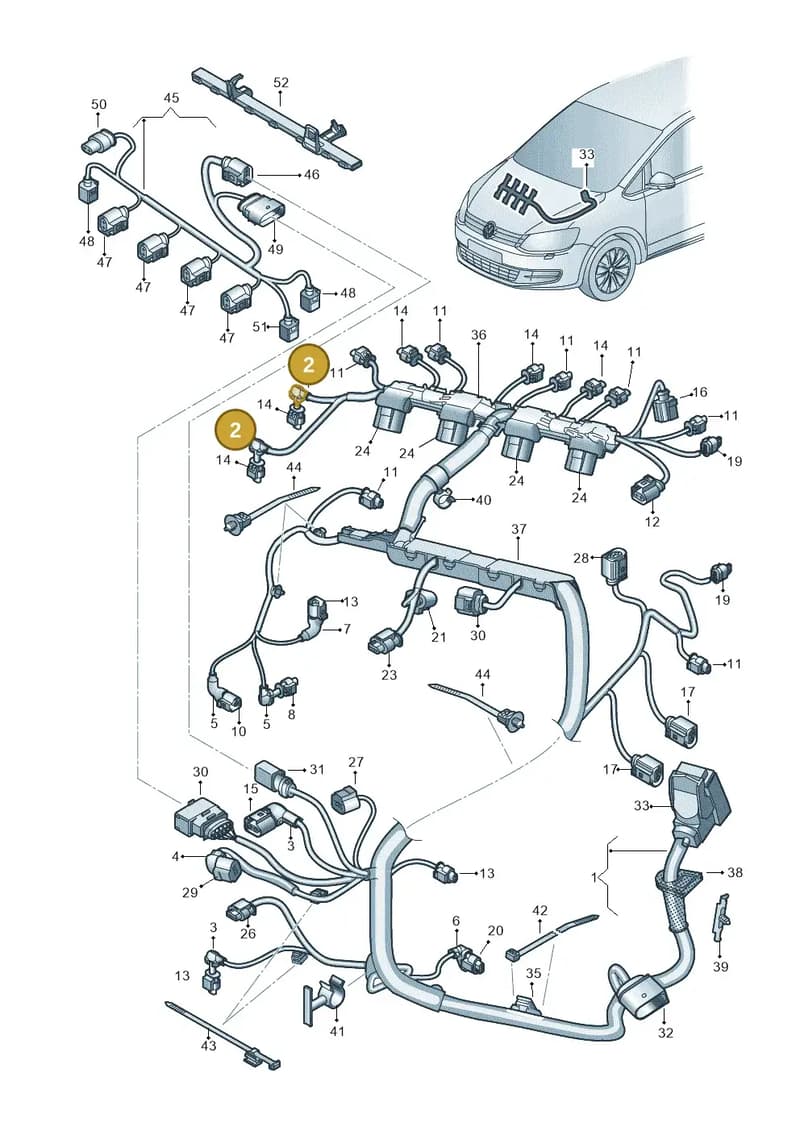 WHT005646 — Volkswagen Sharan (2015-2022) diagram 863971120, position 2