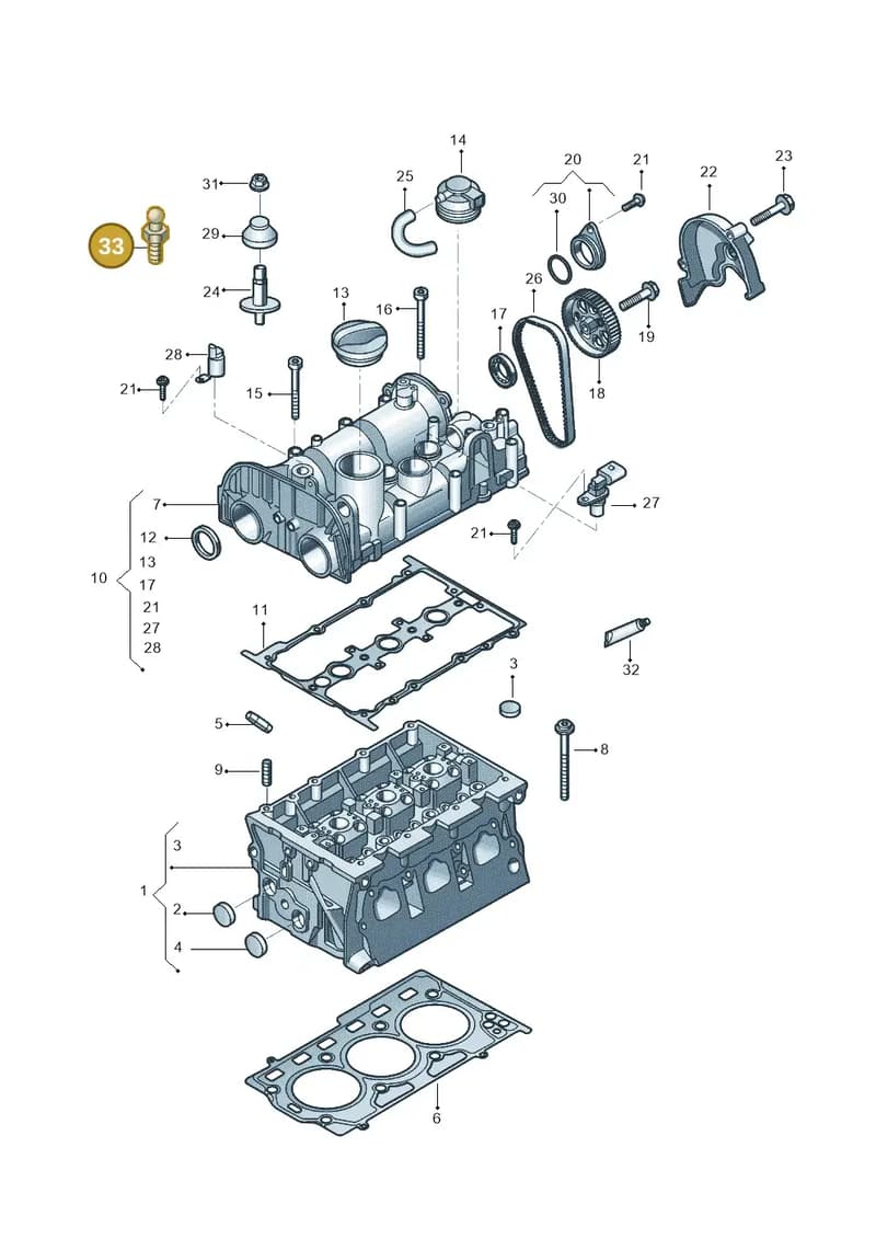 WHT006235 — Volkswagen Golf (2015-2019) diagram 559103500, position 33