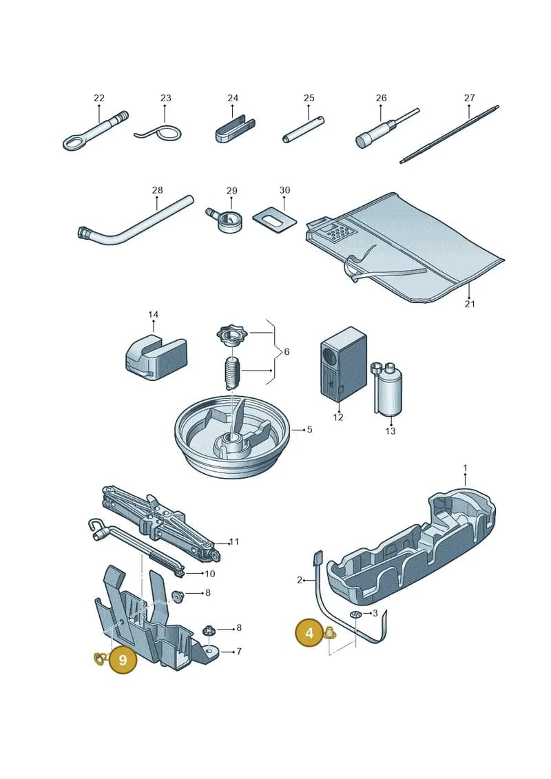 WHT006399 — Audi A3 Cab. 1.4 (2013-2016) diagram 778011100, position 4+9
