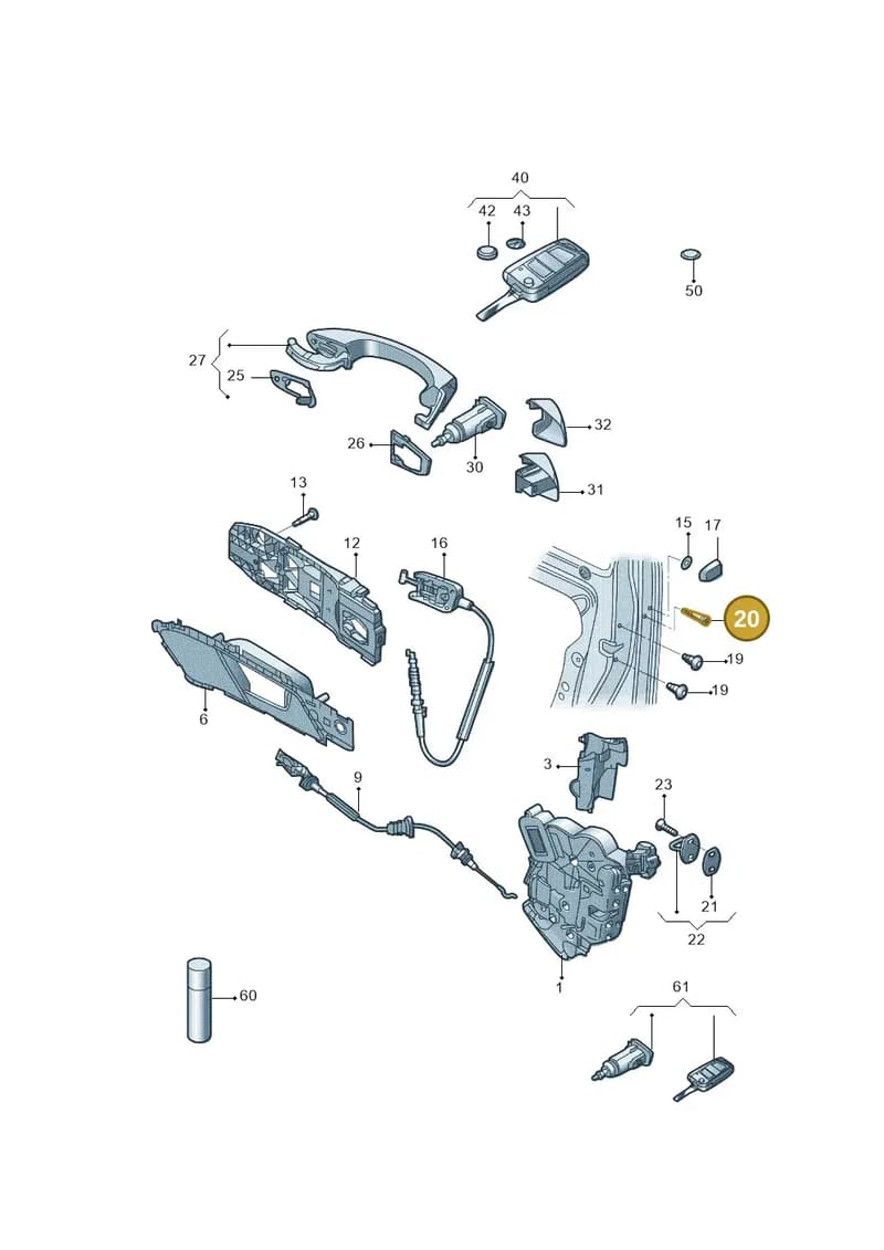 WHT006515 — Volkswagen E-Golf (2019-2020) diagram 769837000, position 20