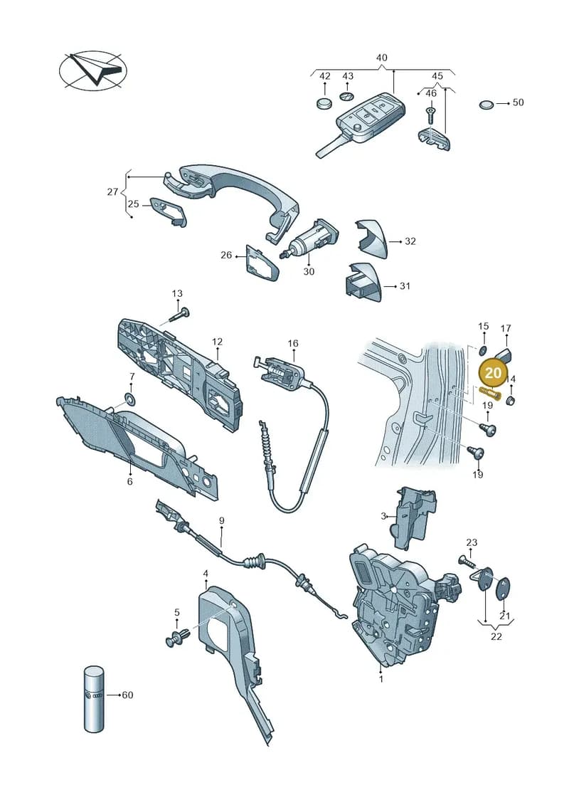 WHT006515 — Volkswagen Golf (2016-2020) diagram 746837000, position 20