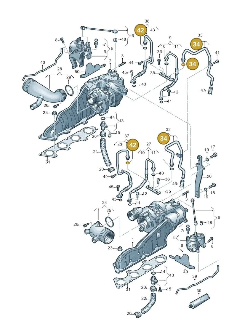WHT006537 — Audi A7 Sportback (2014-2018) diagram 696145250, position 34+42