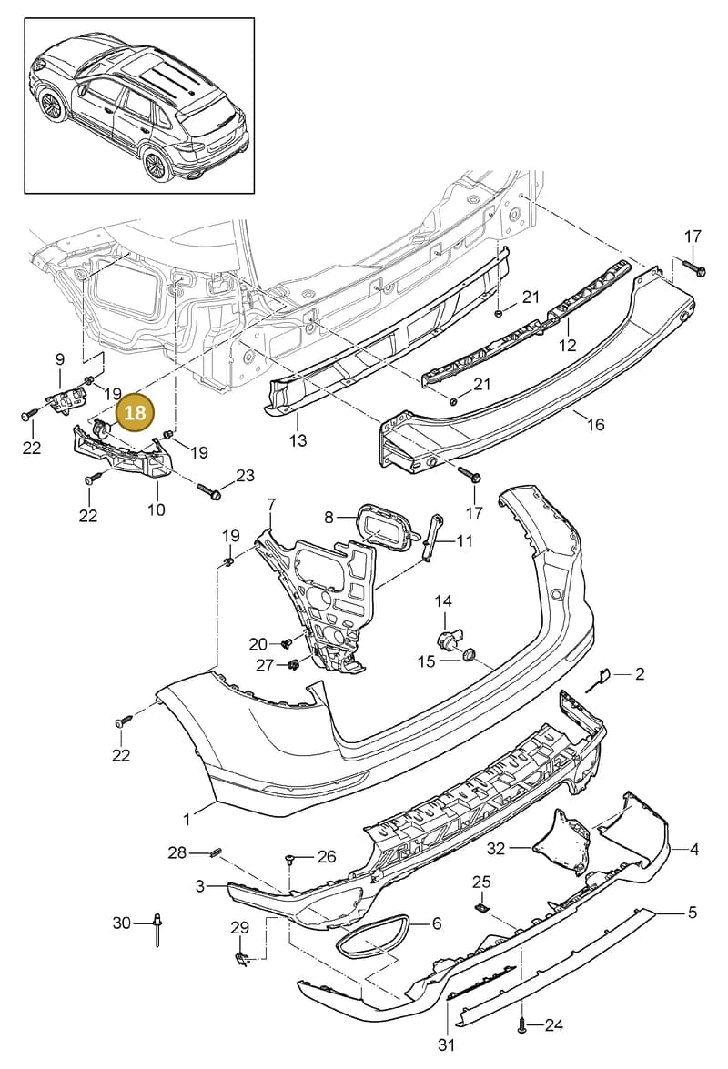 WHT006897 — Porsche Cayenne (2010-2018) diagram p37802060, position 18