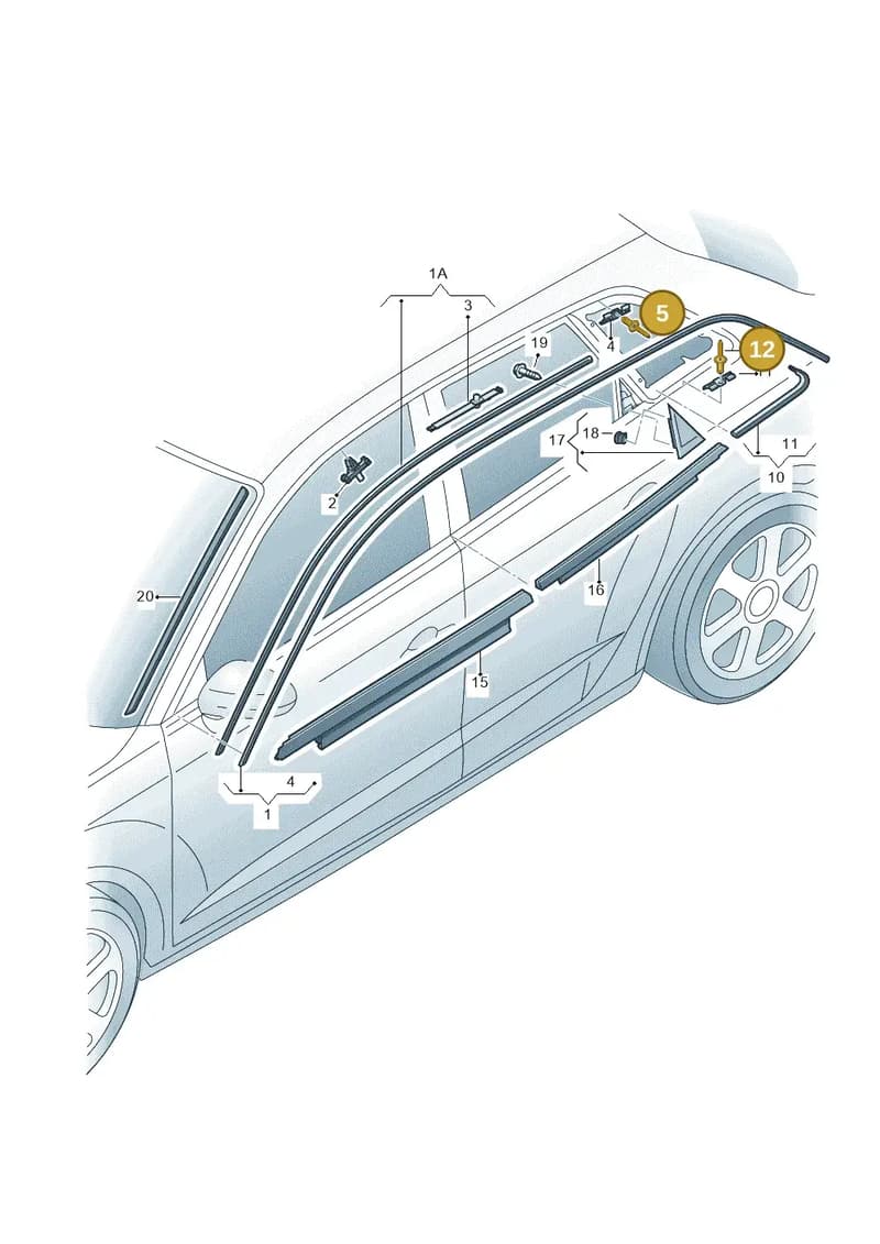 WHT006918 — Audi A3 Sportback 1.4 (2014-) diagram 745853300, position 5+12