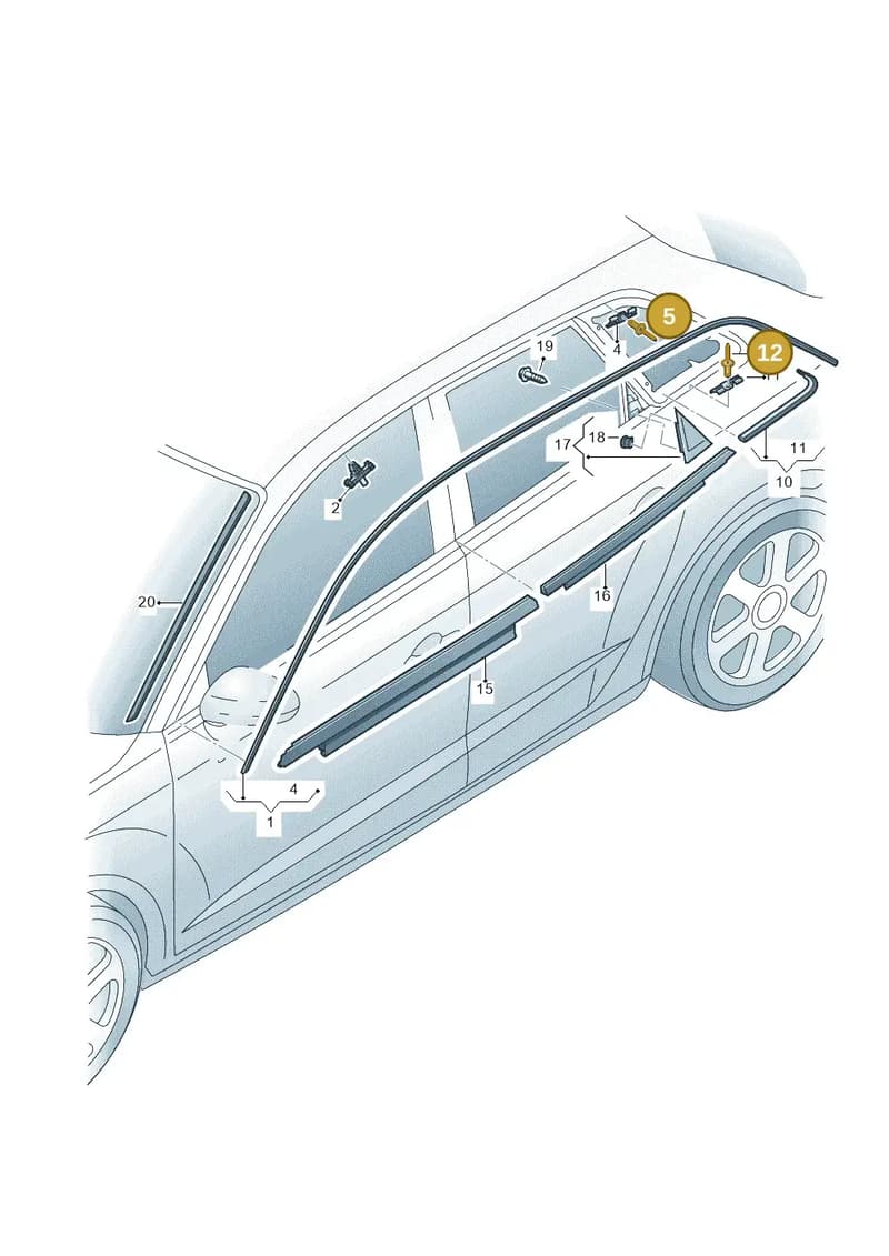 WHT006918 — Audi RS3 Sportback (2015-2016) diagram 858853100, position 5+12
