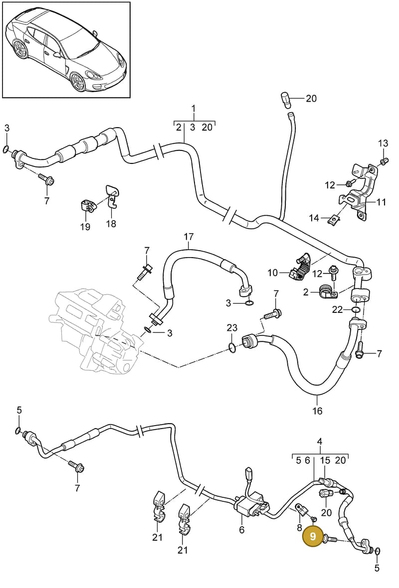 WHT006919 — Porsche Panamera (2009-2016) diagram p35813060, position 9