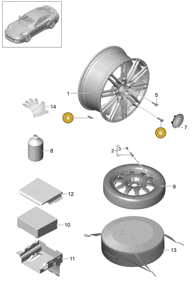 WHT006978 — Porsche 911 (2013-2020) diagram p42601000, position 4+6