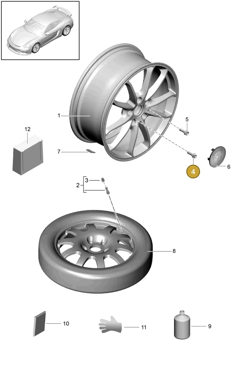 WHT006978 — Porsche Cayman GT4 (2015-2016) diagram p45601000, position 4