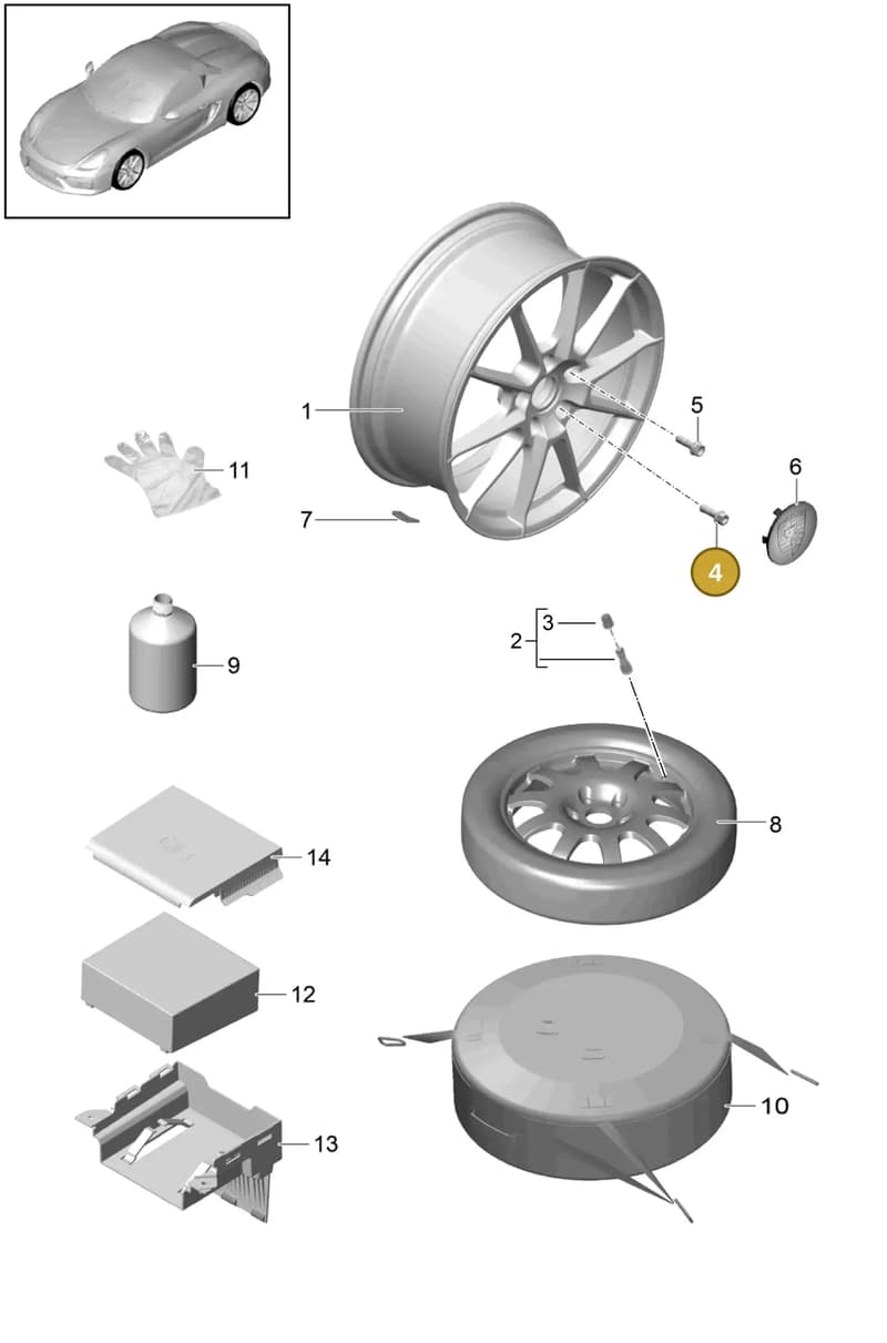 WHT006978 — Porsche Boxster Spyder (2015-2016) diagram p46601000, position 4