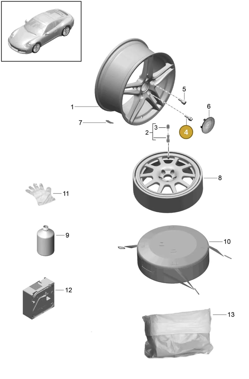 WHT006978 — Porsche 911 (2016-2019) diagram p47601000, position 4