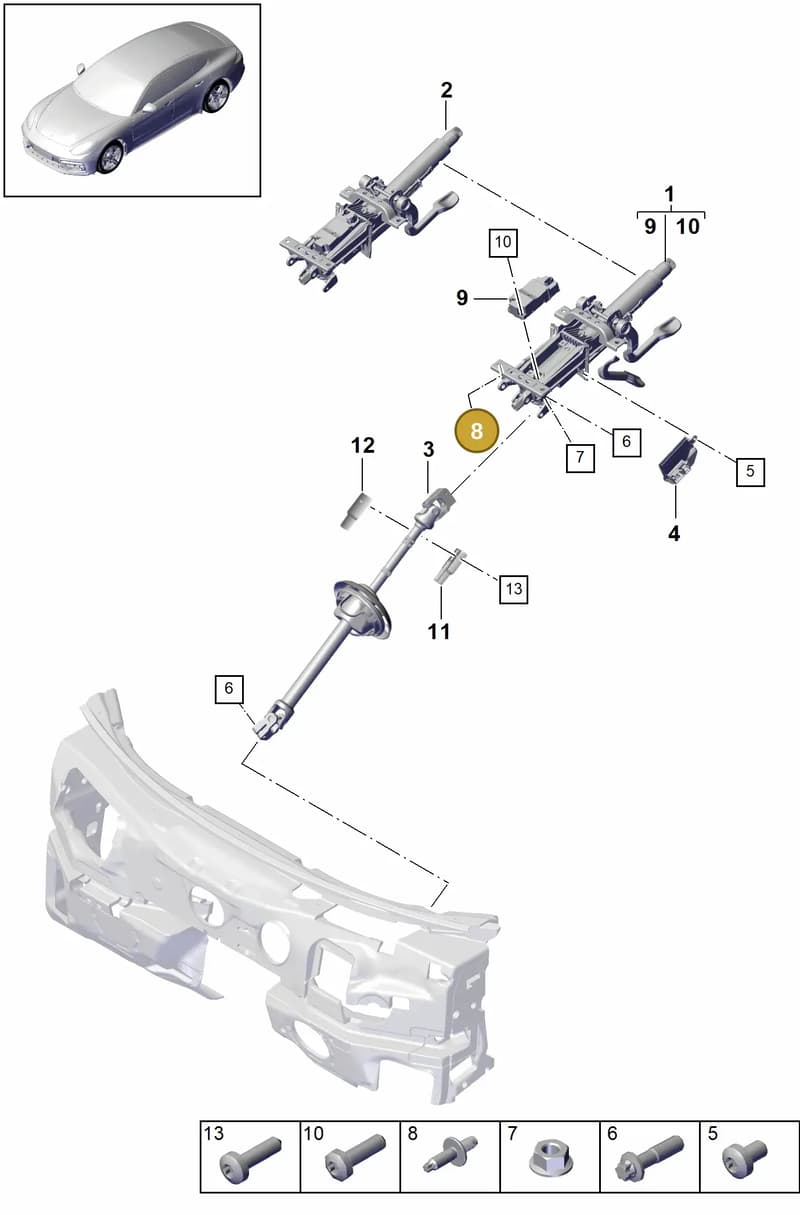 WHT007033 — Porsche Panamera (2016-2020) diagram p49403060, position 8