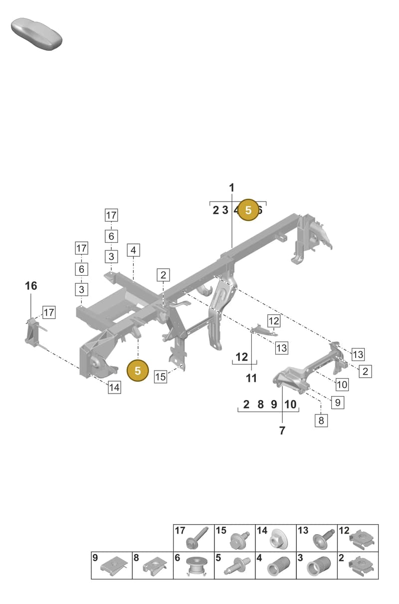 WHT007033 — Porsche Taycan Sport Turismo (2023-2025) diagram p56809120, position 5