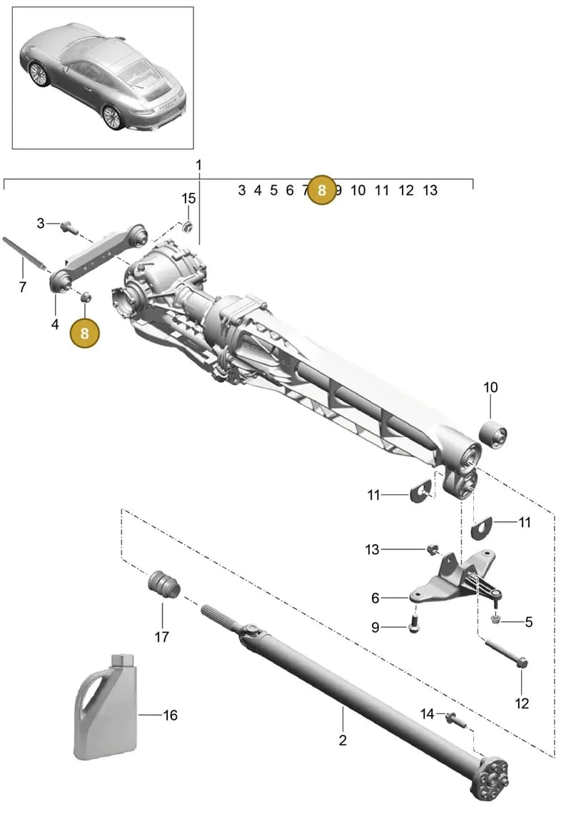 WHT007394A — Porsche 911 (2016-2019) diagram p47305000, position 8