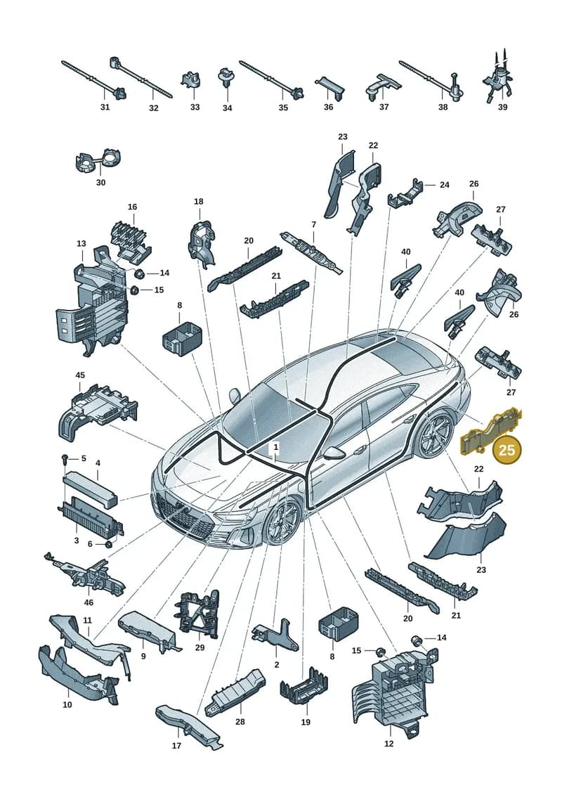 WHT007404 — Audi RS e-tron GT (2020-2025) diagram 4j1971800, position 25