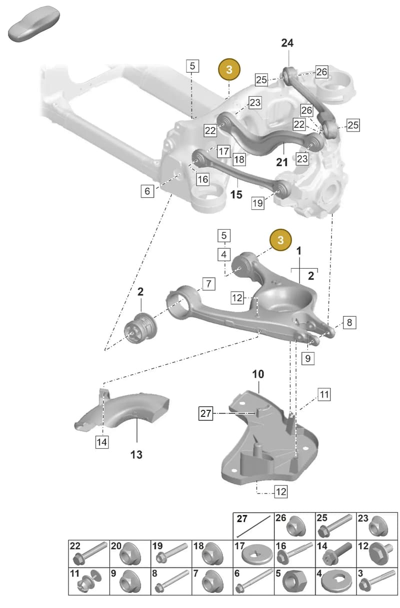 WHT007646 — Porsche Taycan Sport Turismo (2023-2025) diagram p56501050, position 3