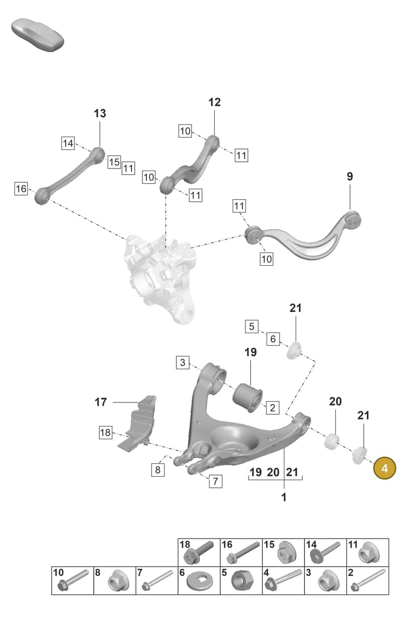 WHT007646 — Porsche Panamera (2020-2023) diagram p58501050, position 4